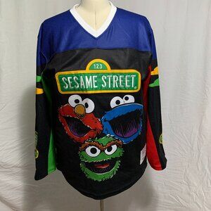 Headgear Classics Hockey Jersey Sesame Street Oscar Elmo Cookie Monster Men XL